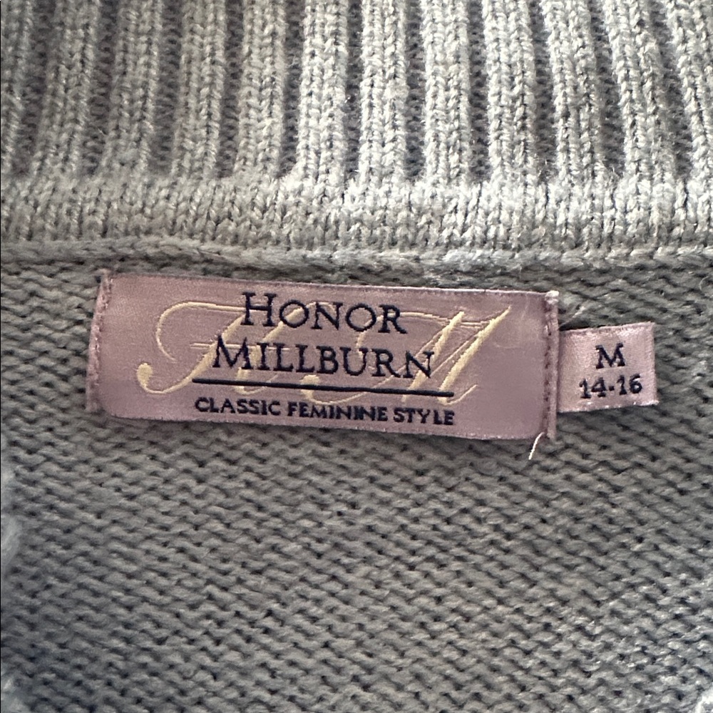 Honora Millburn Light Blue Cable Knit Cardigan - Picture 4 of 6